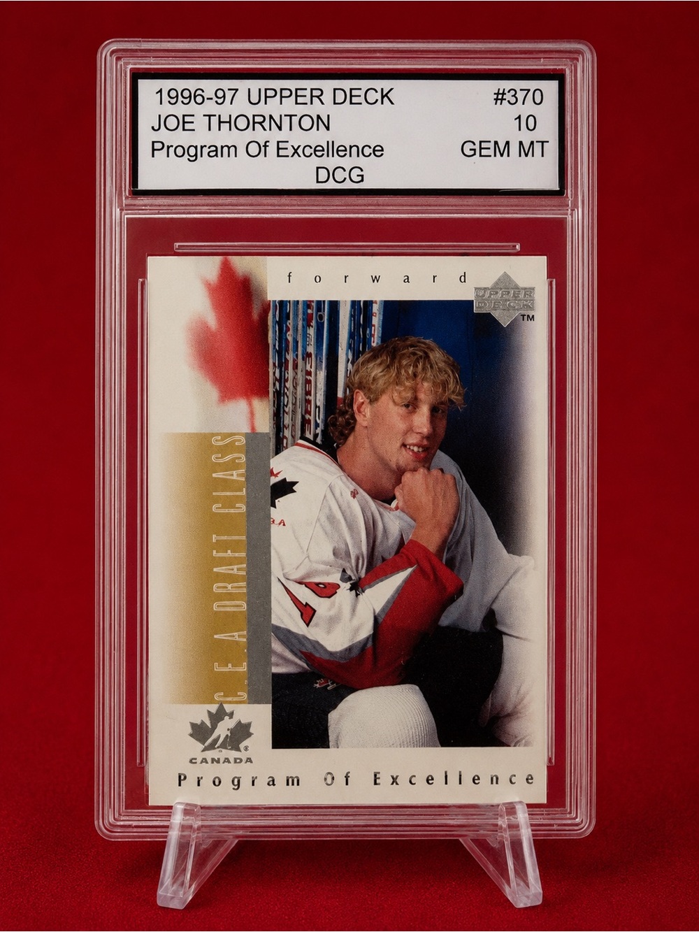 1996-97 Upper Deck Program of Excellence Joe Thornton Trading Card – Rookie card